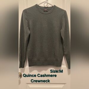 Quince Size M 100% Cashmere Crewneck Sweater, in Moss. EUC